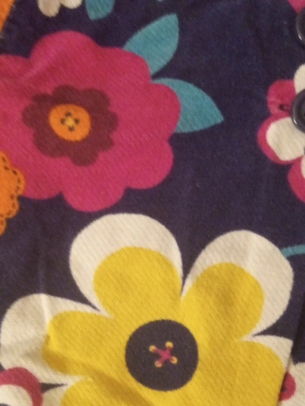 Gymboree Navy Skirt with Yellow, Pink and Teal Floral Print